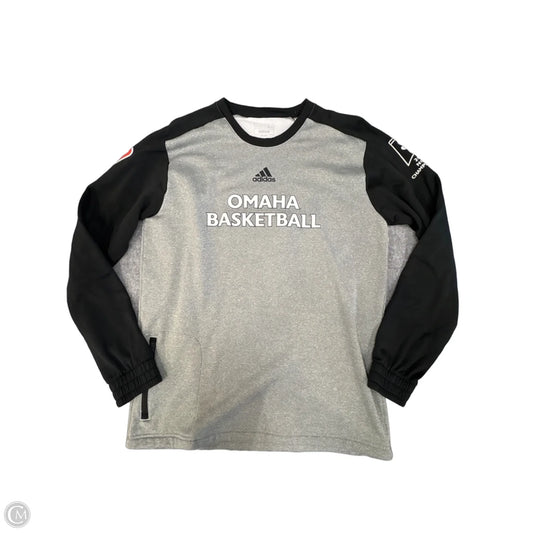 Sweatshirt Collar By Adidas In Grey, Size: L
