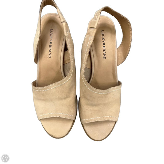 Shoes Heels Block By Lucky Brand In Beige, Size: 8