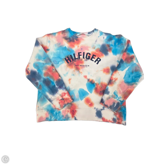 Sweatshirt Crewneck By Tommy Hilfiger In Tie Dye Print, Size: L
