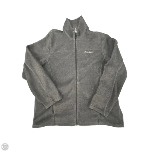 Jacket Fleece By Eddie Bauer In Grey, Size: L