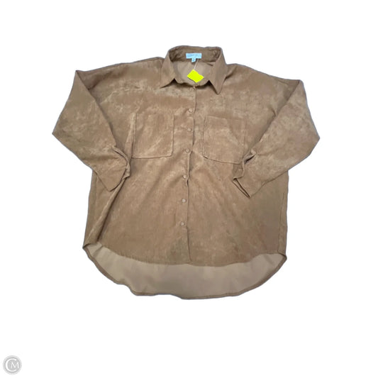 Top Long Sleeve By Cloud Ten In Brown, Size: M
