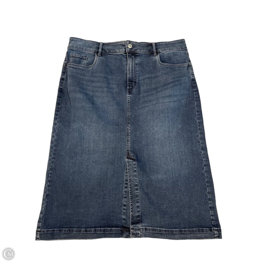 Skirt Maxi By Ann Taylor In Blue Denim, Size: Xl