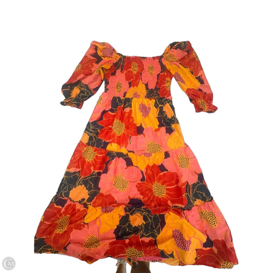 Dress Casual Midi By J.marie In Floral Print, Size: L