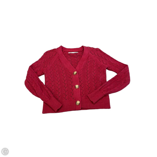 Cardigan By Loft In Maroon, Size: Xs