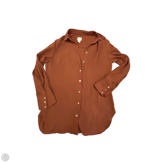 Blouse Long Sleeve By Chicos In Brown, Size: Xs