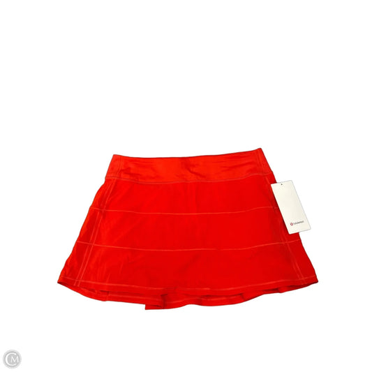 Athletic Skort By Lululemon In Orange, Size: M
