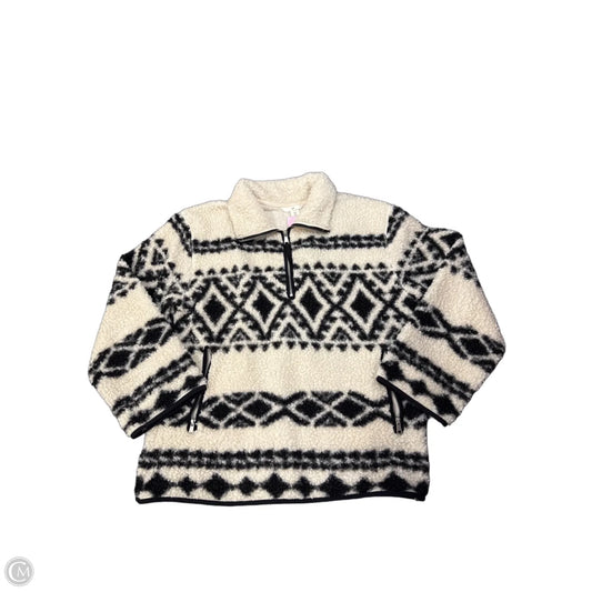Jacket Faux Fur & Sherpa By H&m In Black & Cream, Size: M