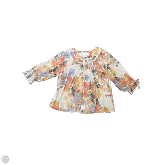 Blouse 3/4 Sleeve By Skyes The Limit In Floral Print, Size: M