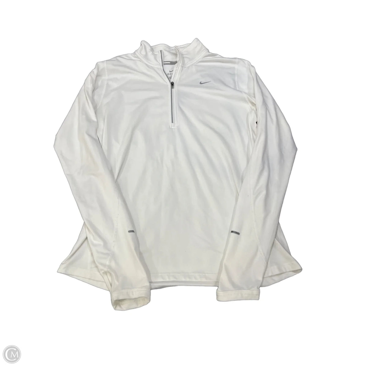 Athletic Jacket By Nike In White, Size: M