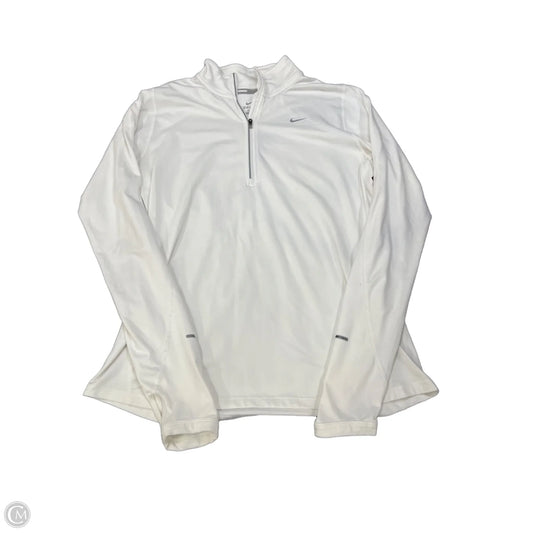 Athletic Jacket By Nike In White, Size: M