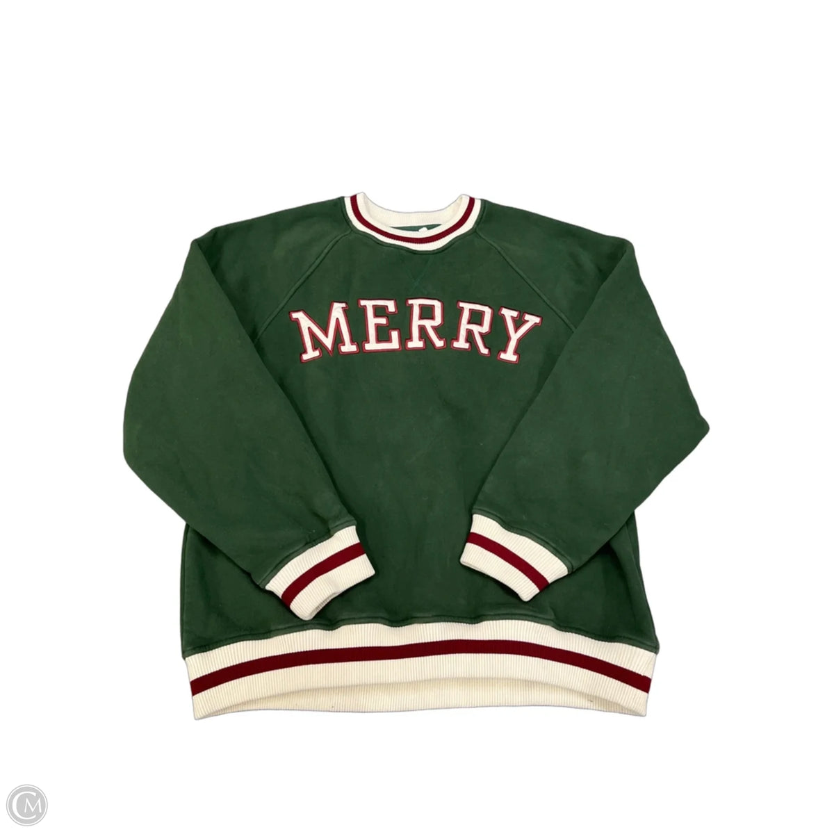 Sweatshirt Collar By Hinge In Green, Size: M