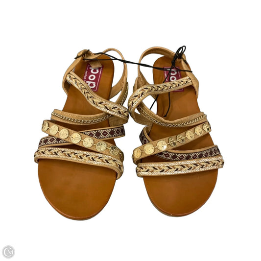 Sandals Flats By Pop In Tan, Size: 9