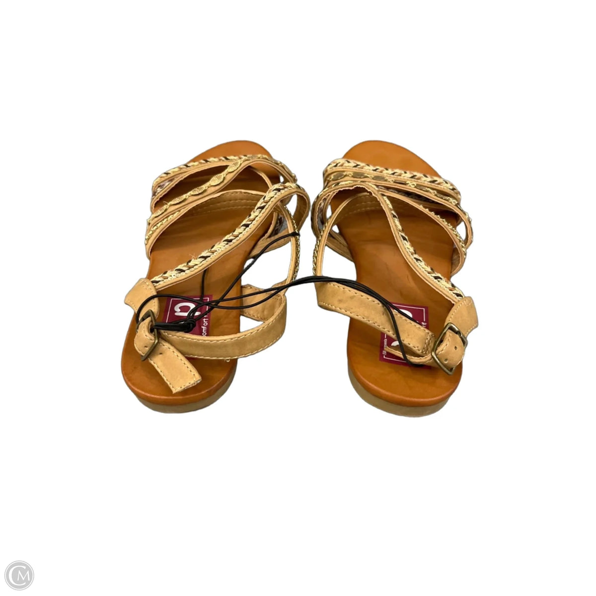 Sandals Flats By Pop In Tan, Size: 9