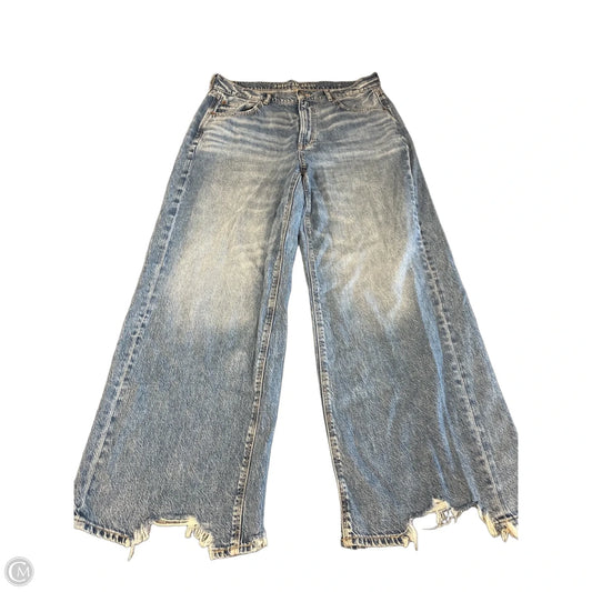Jeans Wide Leg By American Eagle In Blue Denim, Size: 16