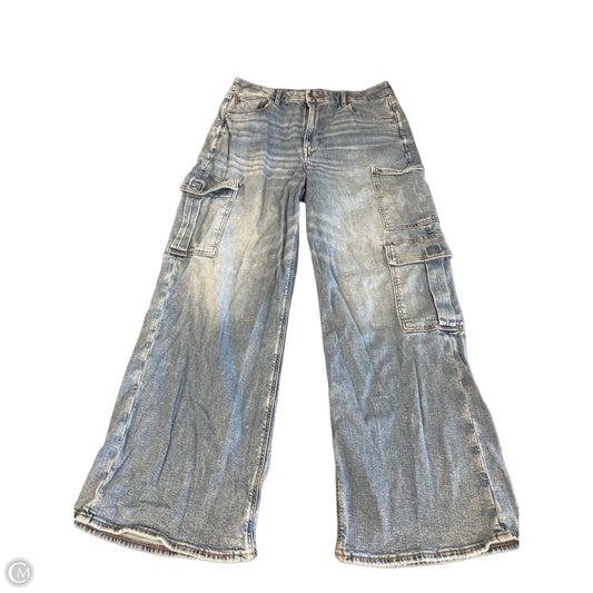 Jeans Wide Leg By American Eagle In Blue Denim, Size: 14