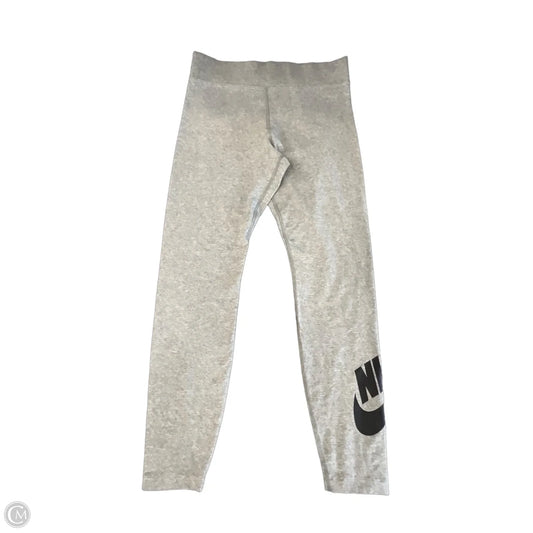 Athletic Leggings By Nike Apparel In Grey, Size: L