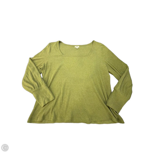 Top Long Sleeve By Ana In Green, Size: 1x
