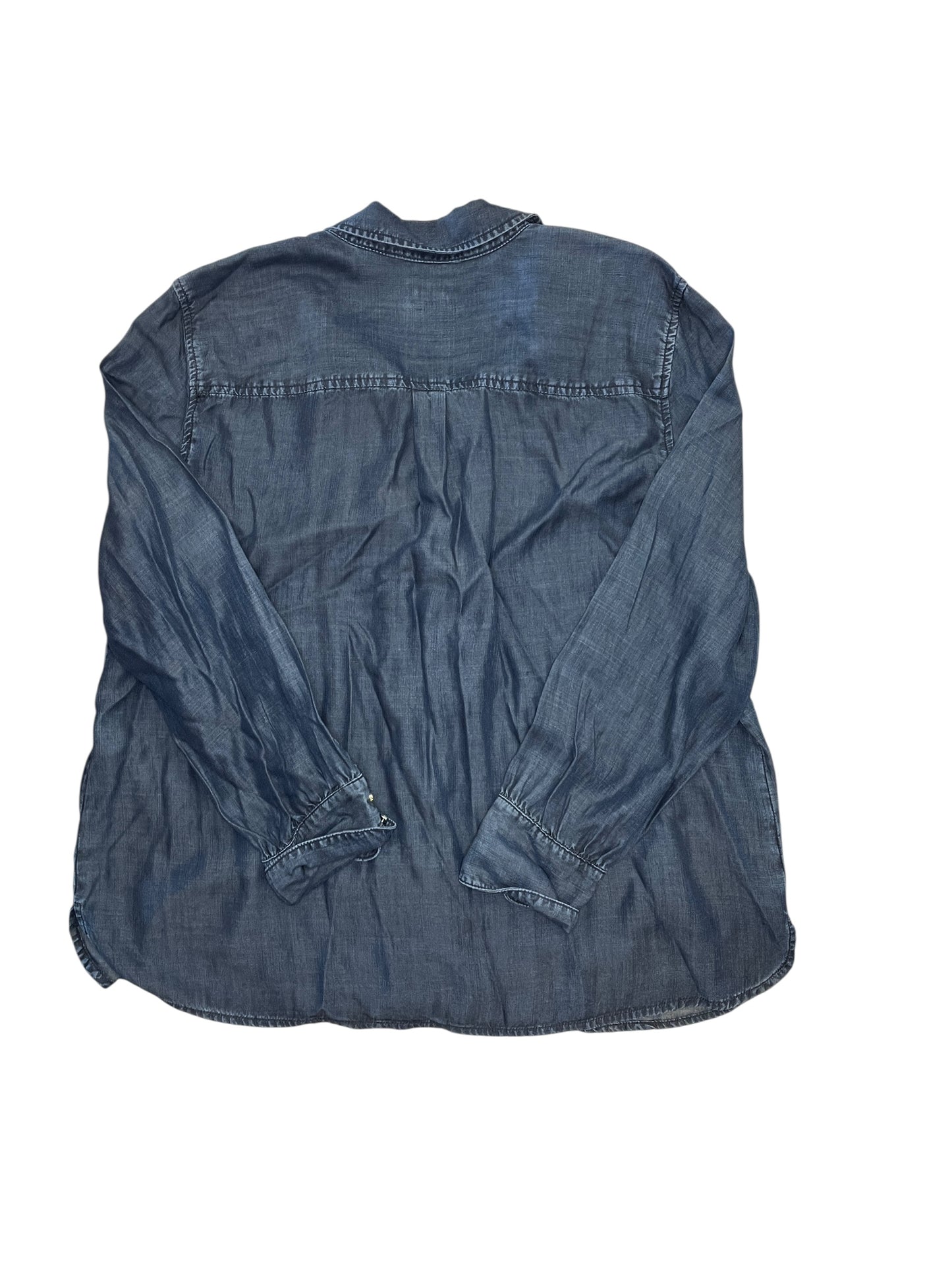 Blouse Ls By Chicos In Blue Denim, Size:2X