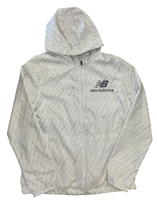 Athletic Jacket By New Balance In White, Size:M