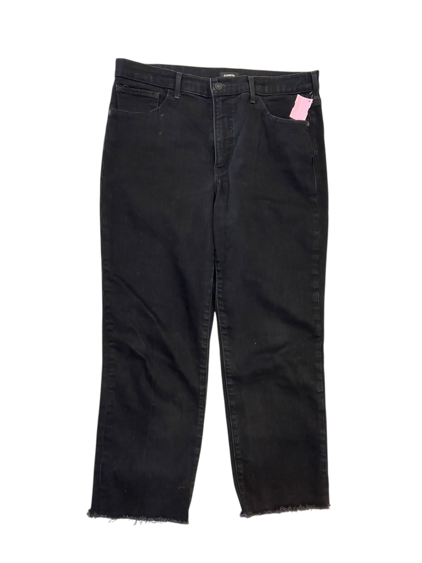 Jeans Straight By Express In Black, Size:14
