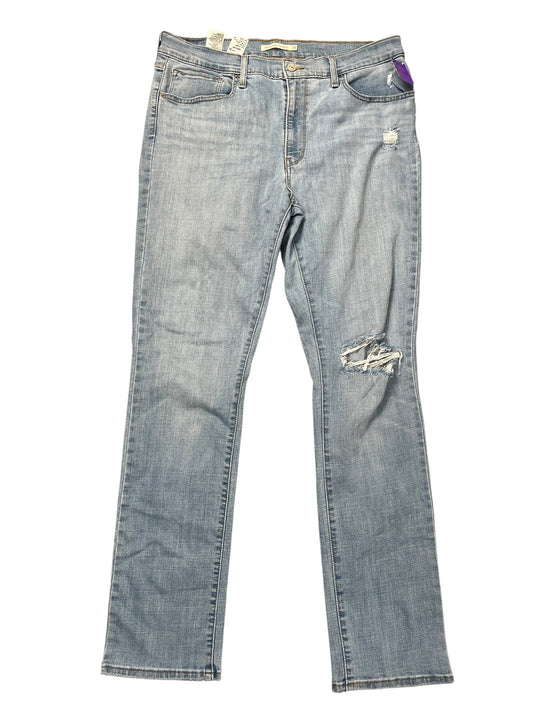 Jeans Straight By Levis In Blue Denim, Size:16