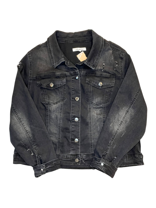 Jacket Denim By Clothes Mentor In Black Denim, Size:Xl