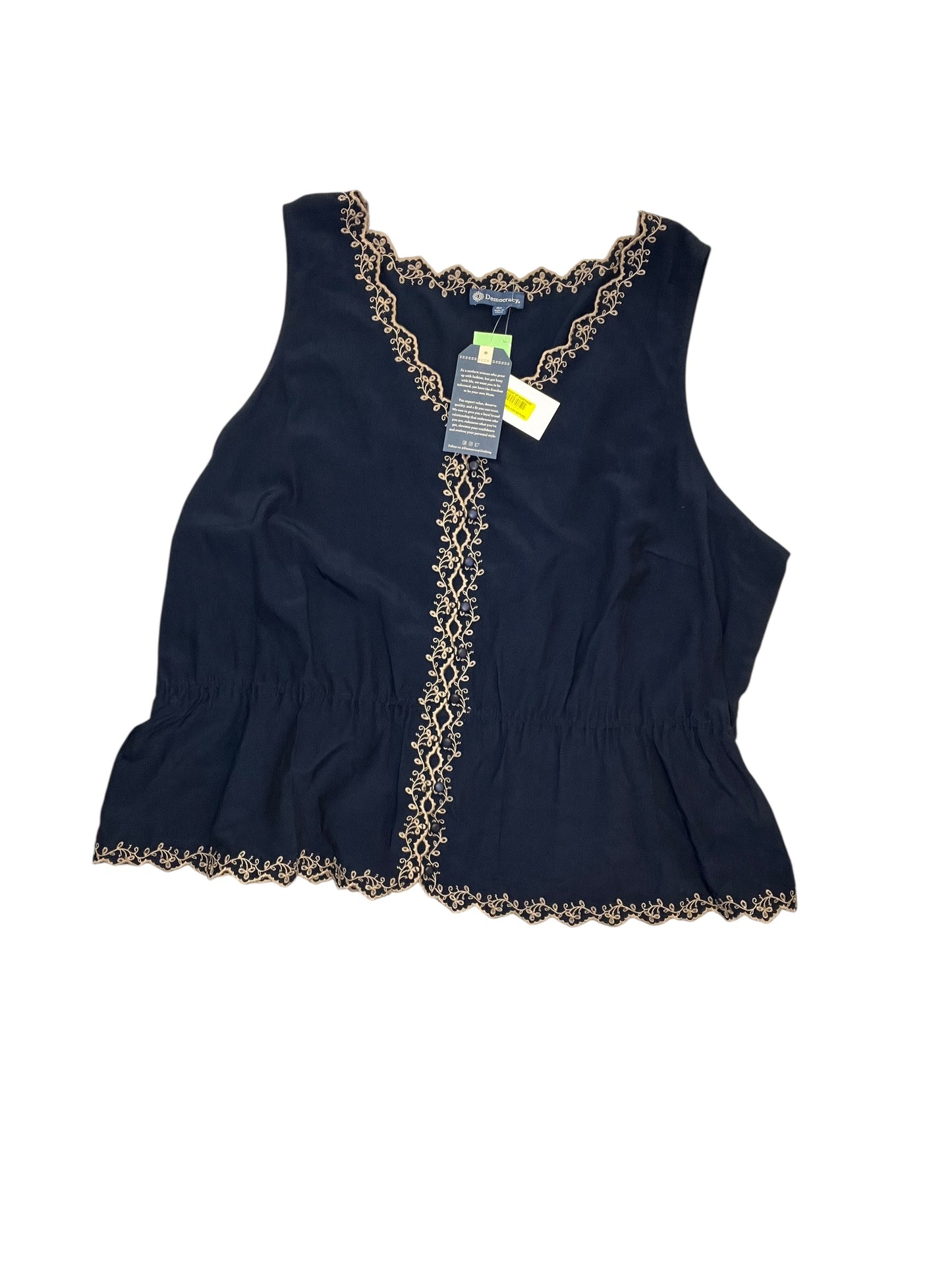 Blouse Sleeveless By Democracy In Navy, Size:3X