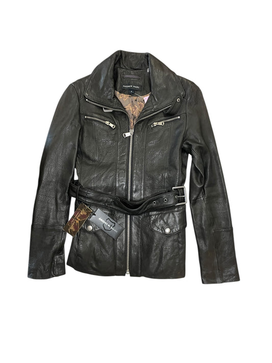 Jacket Leather By Andrew Marc In Black, Size:M