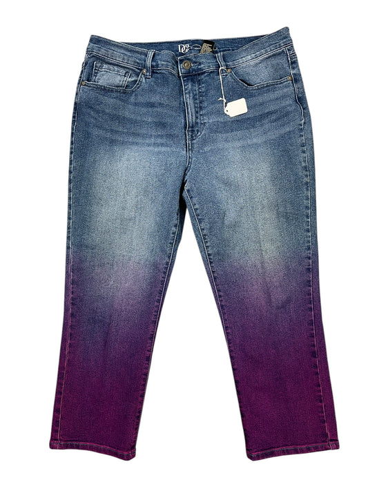 Jeans Cropped By Diane Gilman In Blue Denim, Size:14P