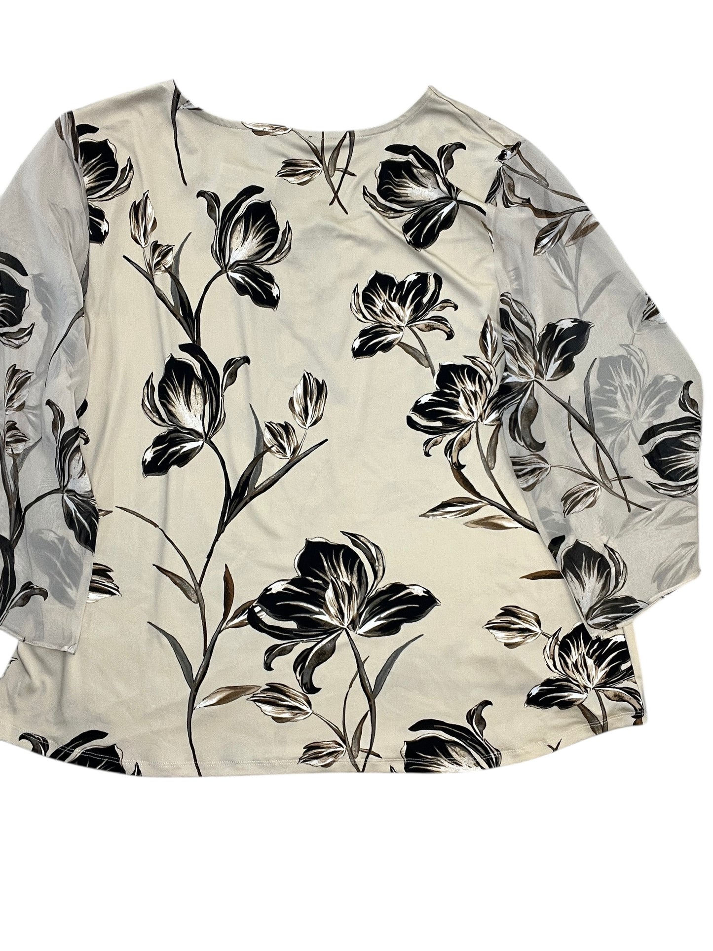 Blouse Ss By Sara Michelle In Tan, Size:2X