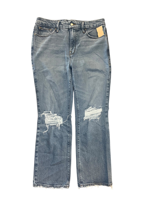 Jeans Straight By Good American In Blue Denim, Size:12
