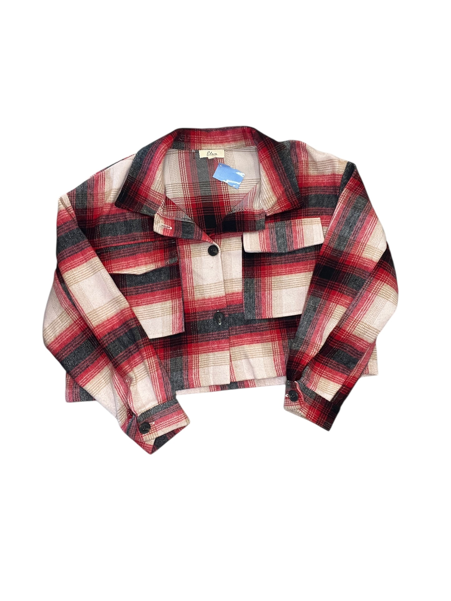Jacket Shirt By Elan In Red, Size:L