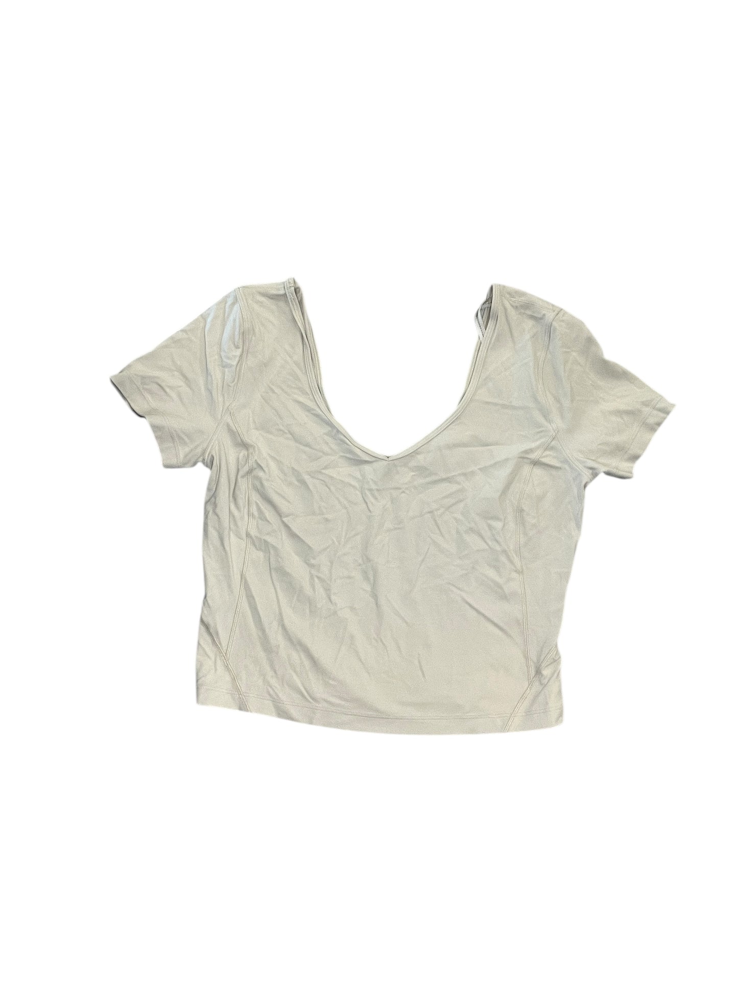 Athletic Top Ss By Lululemon In Cream, Size:M