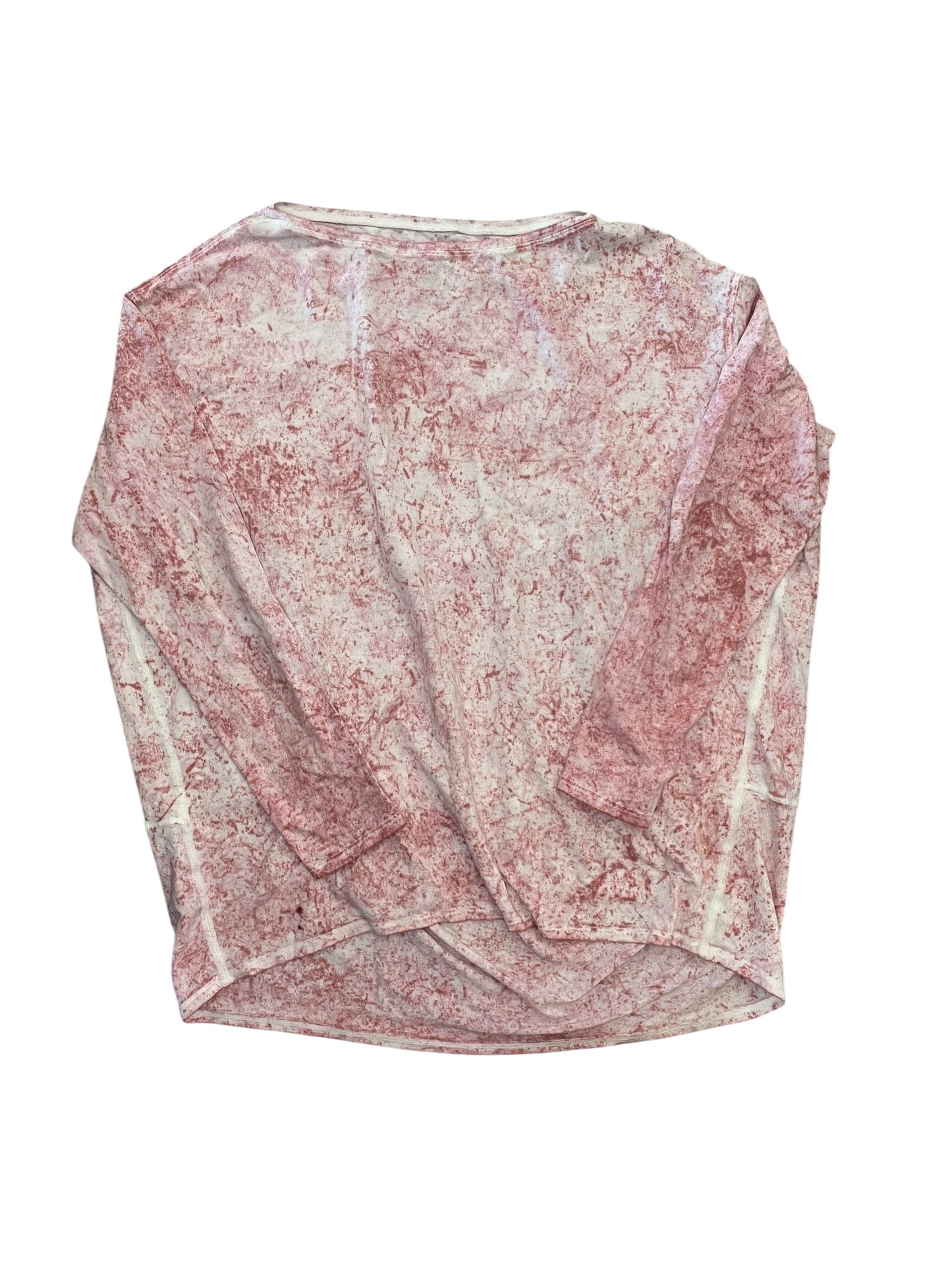Athletic Top Ls Crewneck By Lululemon In Pink & White, Size:L