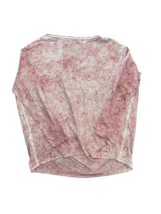 Athletic Top Ls Crewneck By Lululemon In Pink & White, Size:L