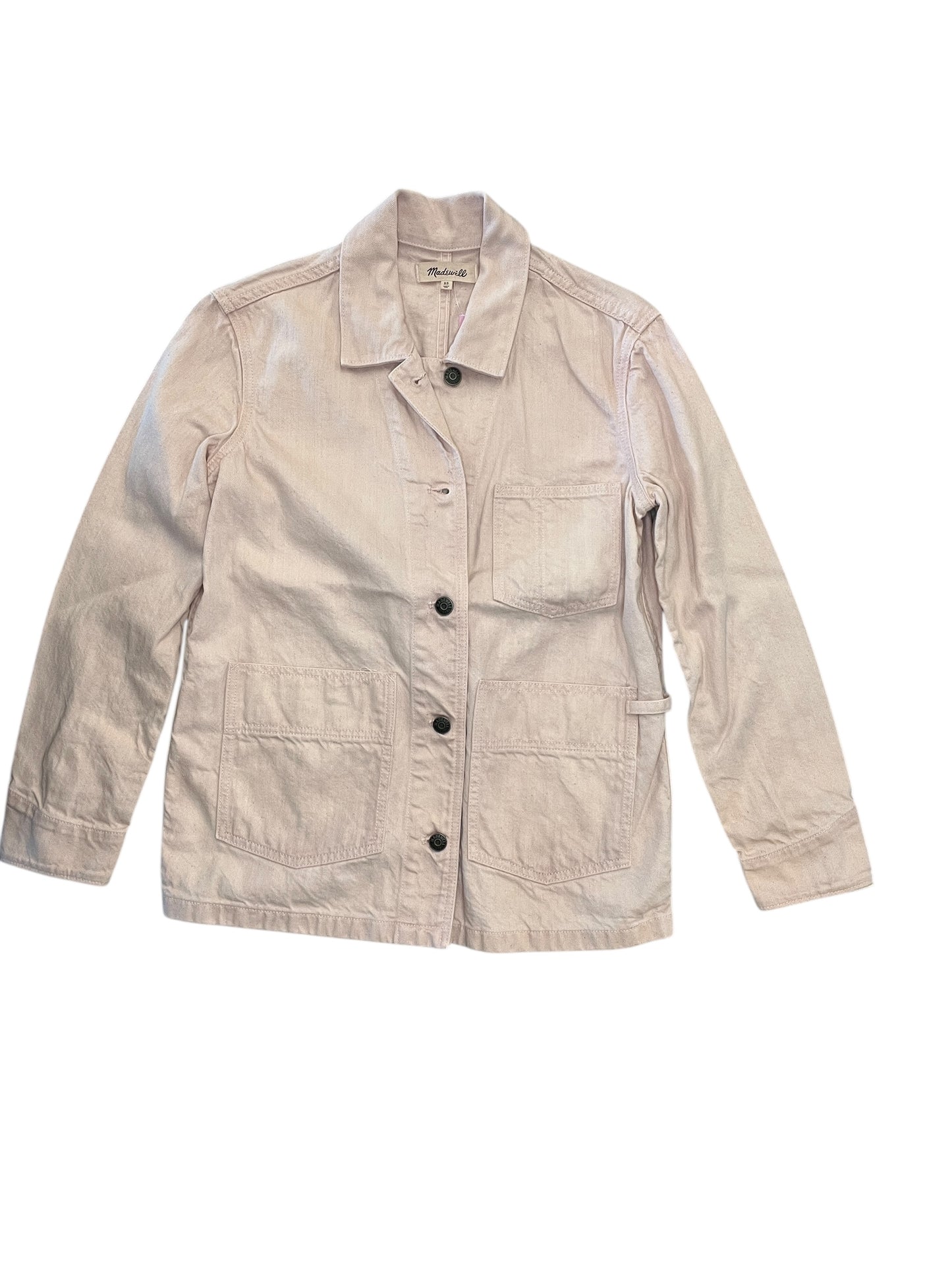 Jacket Denim By Madewell In Pink Denim, Size:Xs