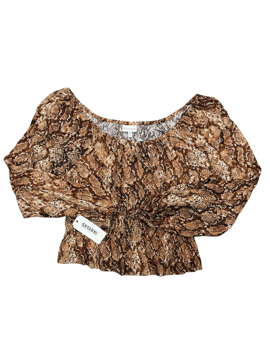 Top Ls Basic By Clothes Mentor In Snakeskin Print, Size:Xl