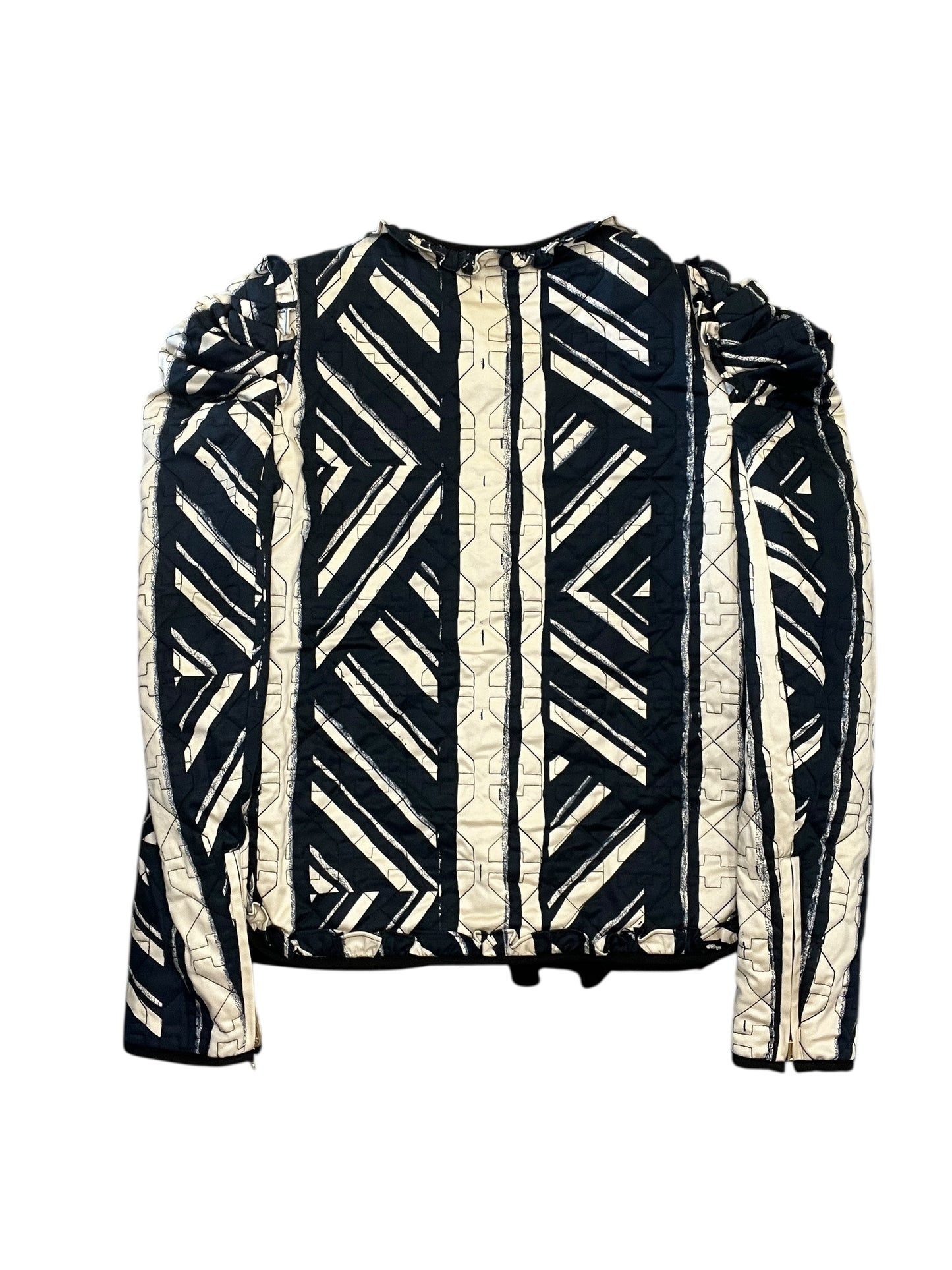 Jacket Puffer & Quilted By Cma In Blue & Cream, Size:Xxs