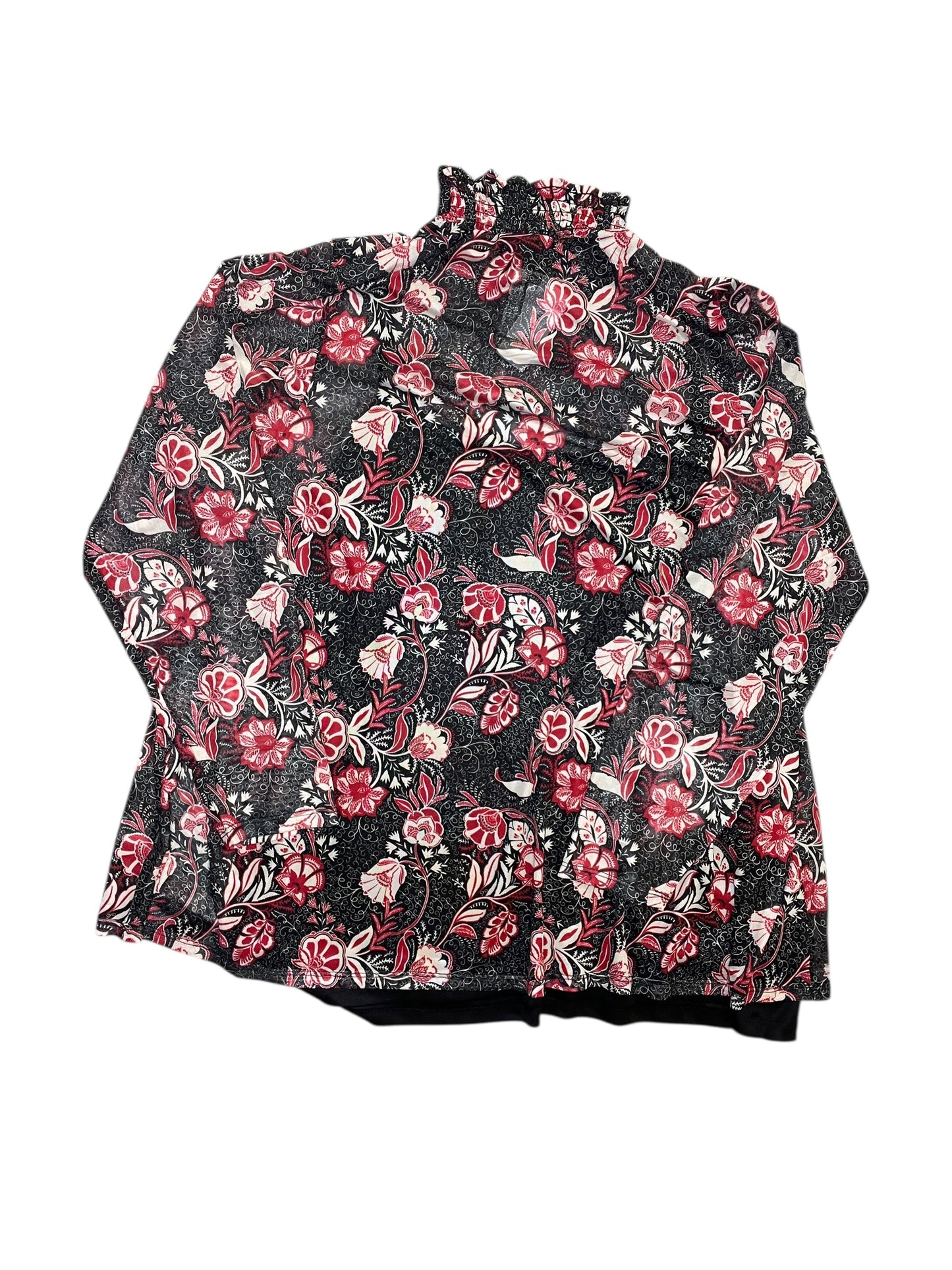 Blouse Ls By Lane Bryant In Black, Size:3X