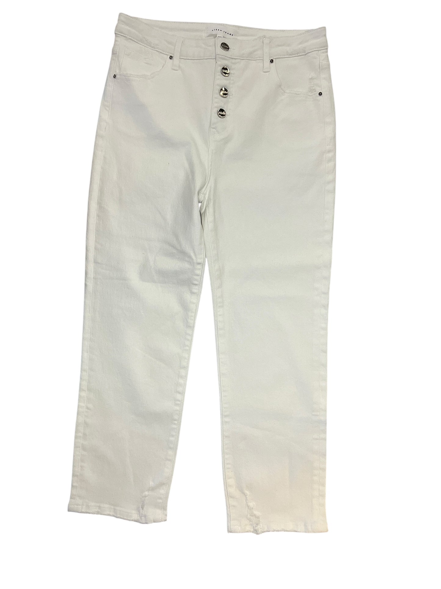 Jeans Straight By Risen In White, Size:14