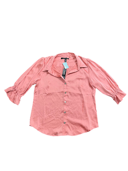 Blouse 3/4 Sleeve By White House Black Market In Peach, Size:M