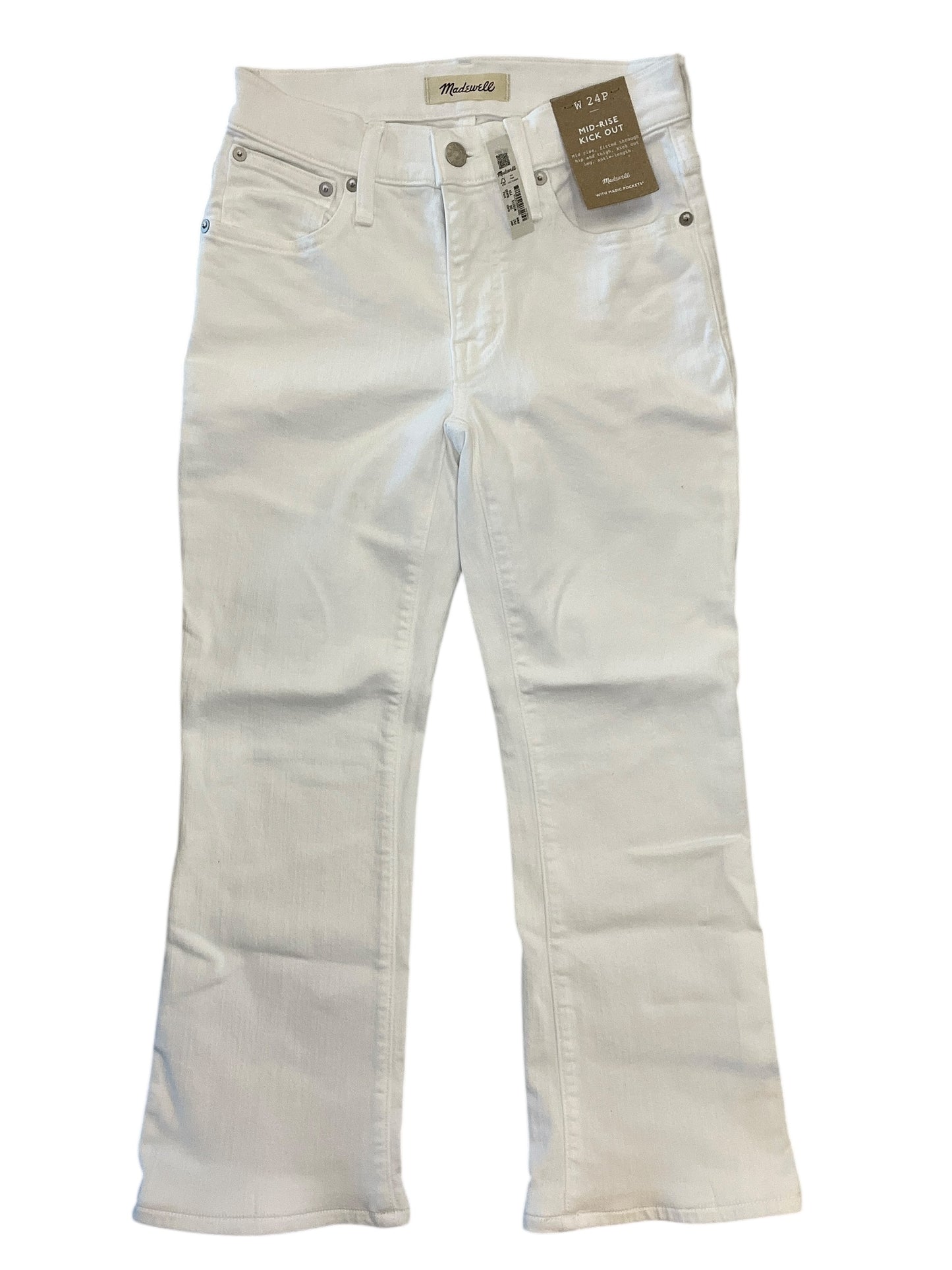 Jeans Cropped By Madewell In White Denim, Size:00