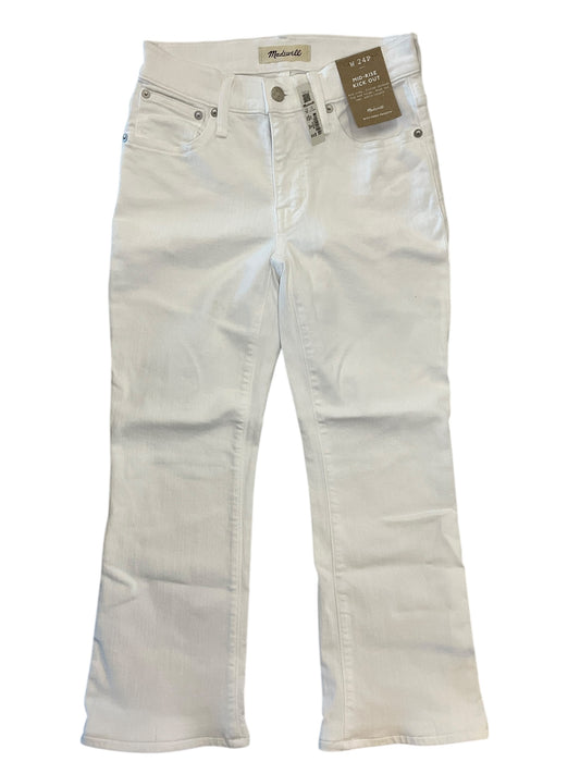 Jeans Cropped By Madewell In White Denim, Size:00