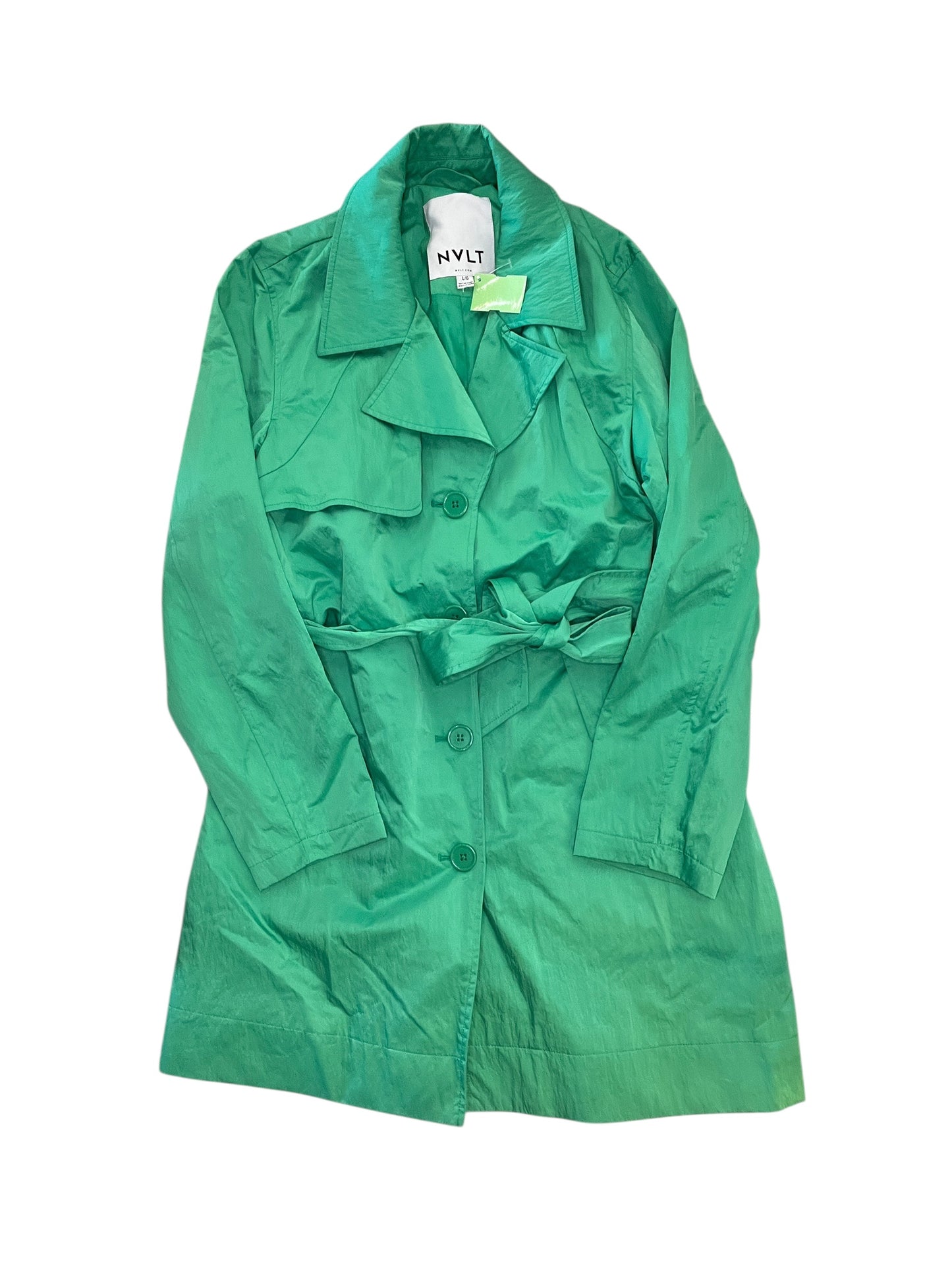 Jacket Windbreaker By Clothes Mentor In Green, Size:L