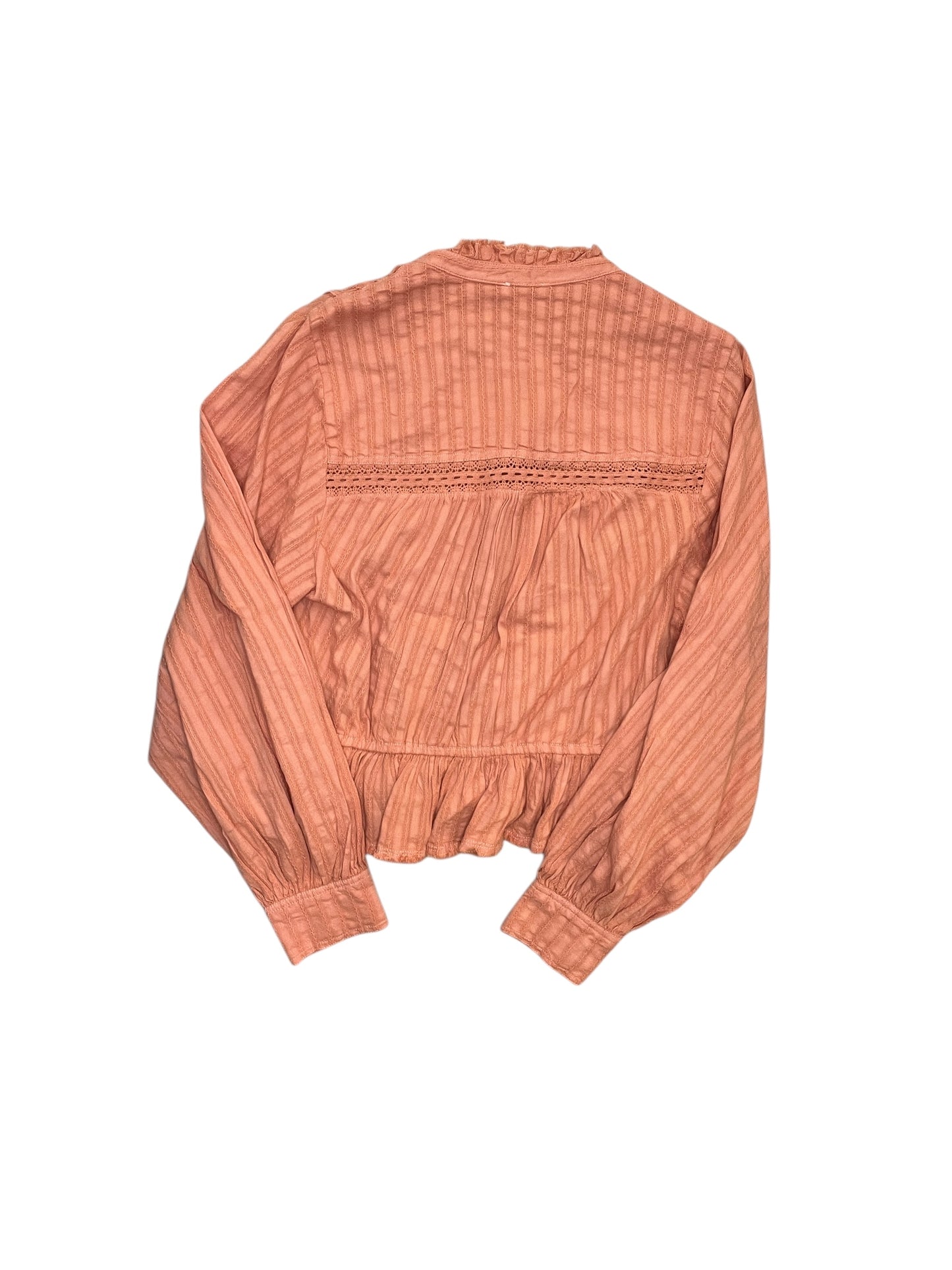 Blouse Ls By Pilcro In Orange, Size:S