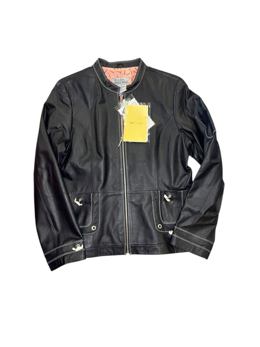 Jacket Leather By Bradley In Black, Size:M
