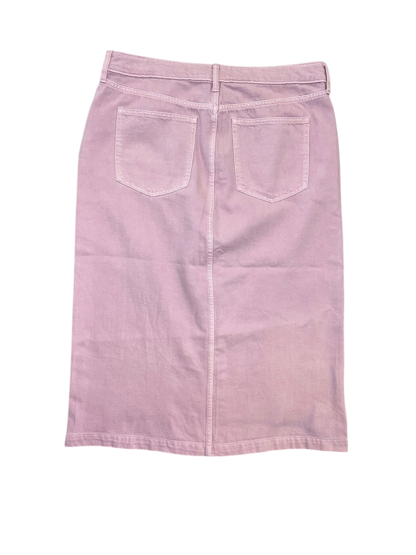 Skirt Midi By Gap In Pink Denim, Size:Xl