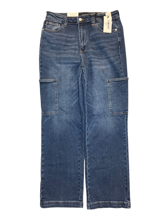 Jeans Wide Leg By Judy Blue In Blue Denim, Size:12