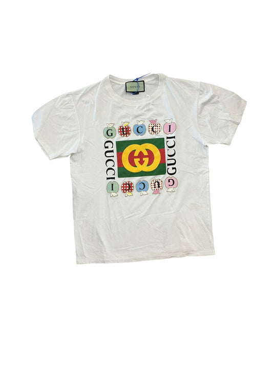 Top Ss Luxury Designer By Gucci In White, Size:S
