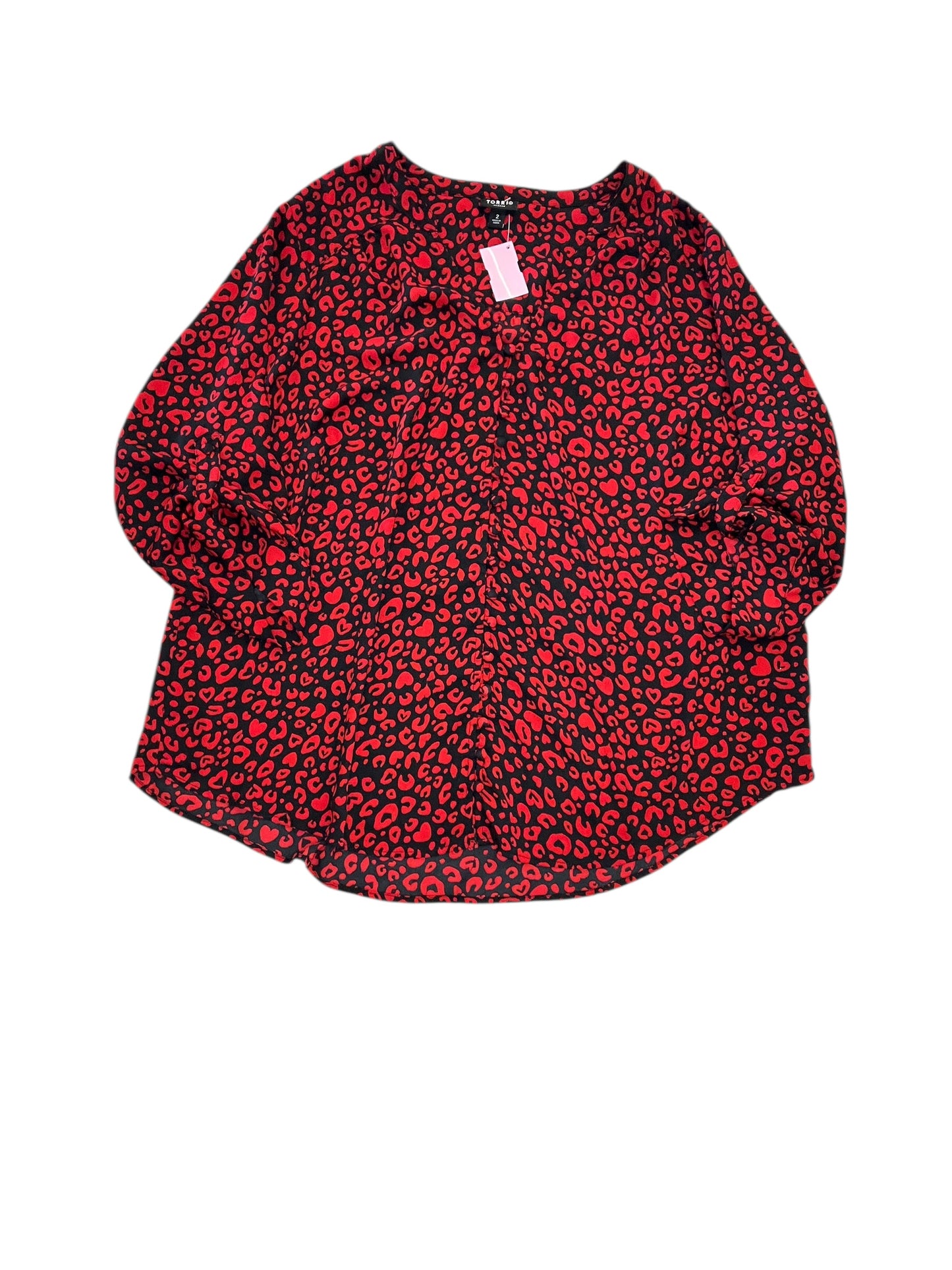 Blouse Ss By Torrid In Animal Print, Size:2X